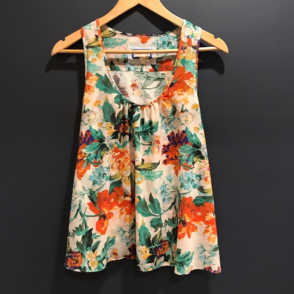 Anthropologie Meadow Rue Floral Tulip Tank